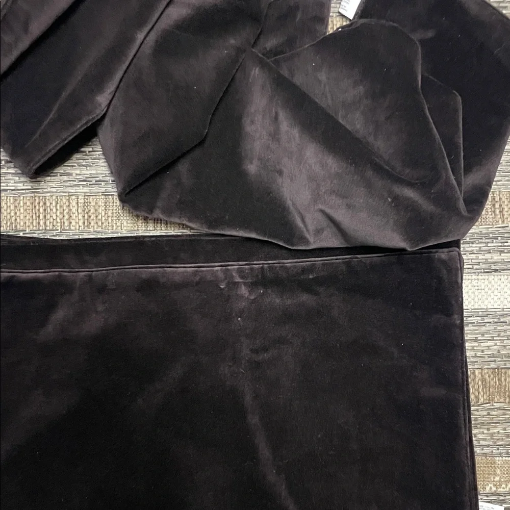 Elegant Dark Brown Velvet Table Runner & 6 Place Matts